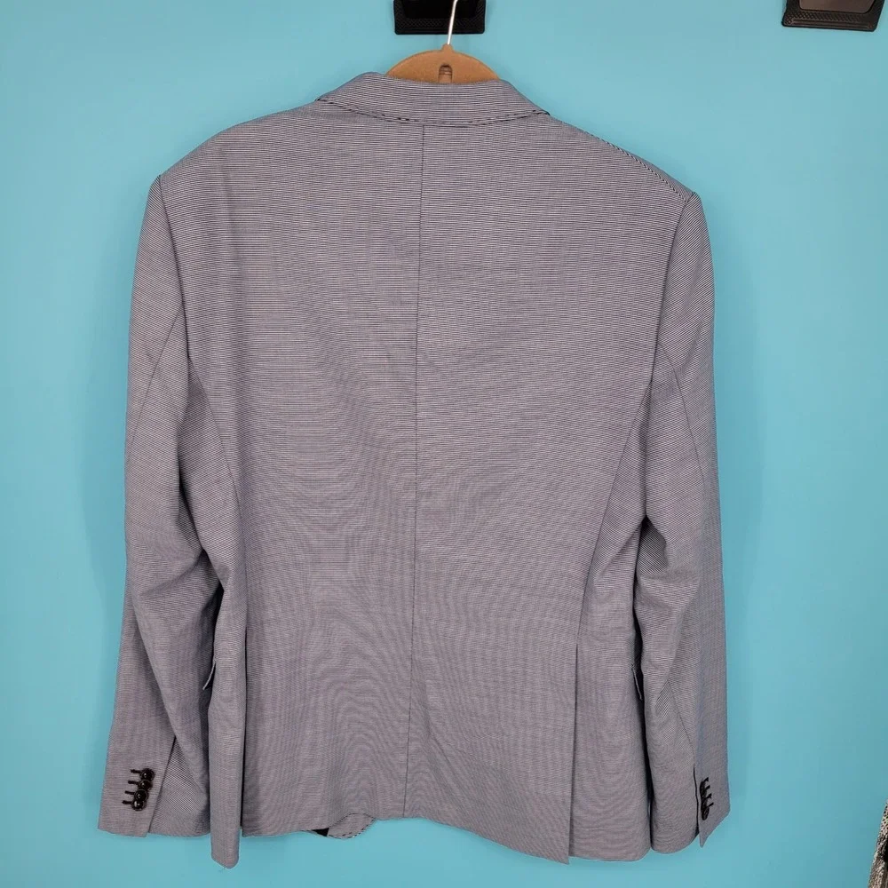 Zara Man Grey Micro-Stripe Comfort Suit Jacket Blazer NWT Slim Fit Minimalist 40